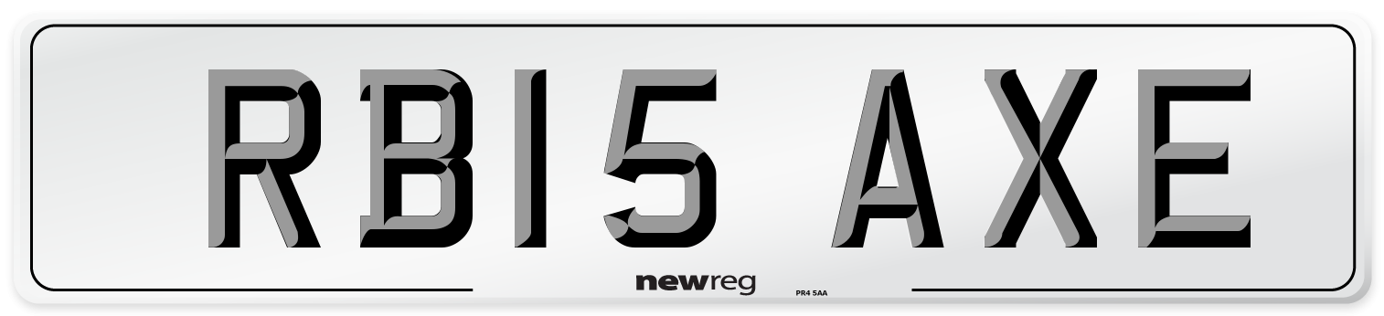 RB15 AXE Number Plate from New Reg